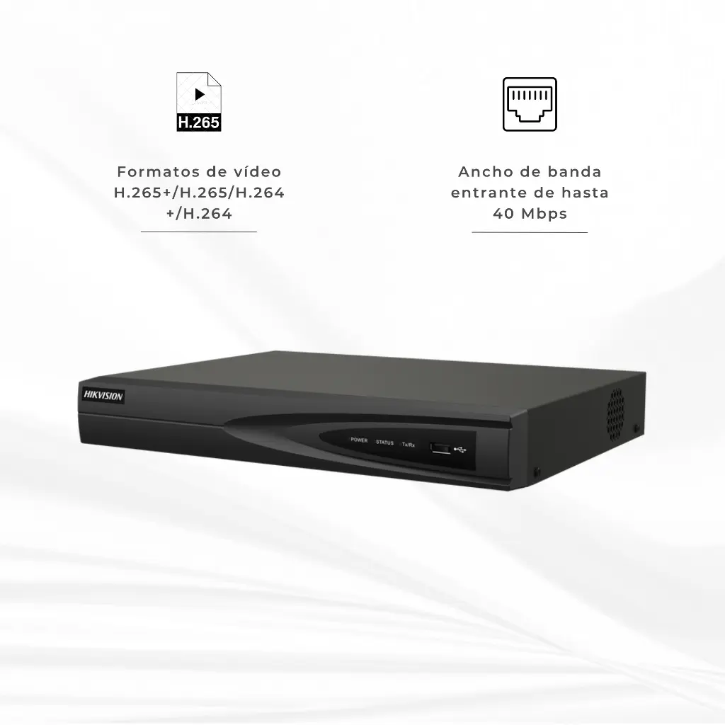 DS-7604NI-Q1/4P | NVR 8MP 4 CANALES IP H 265 POE 
