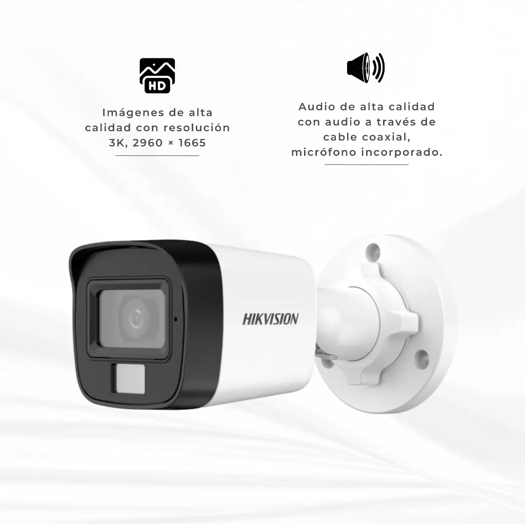 DS-2CE16K0T-LFS | CAMARA BALA 3K HIBRIDA CON AUDIO