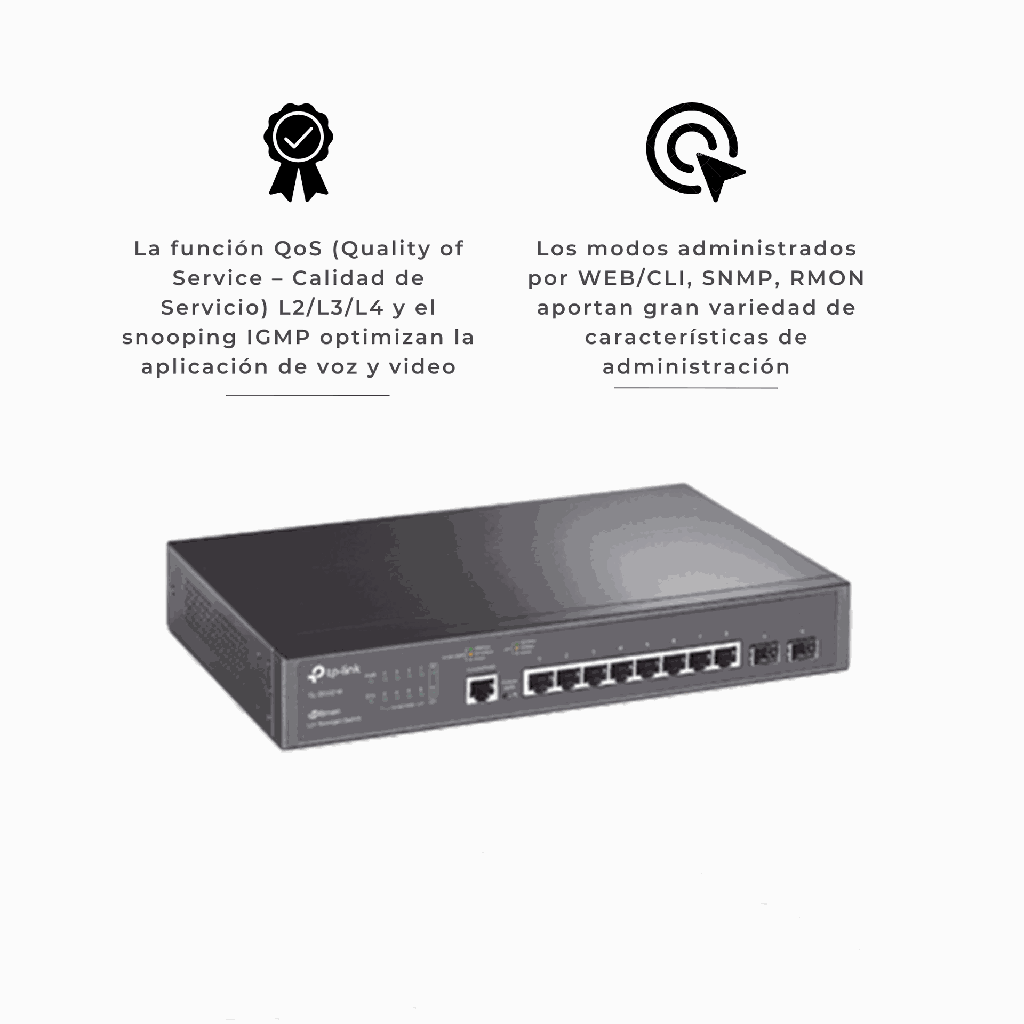 TL-SG3210 | SWITCH 8 PUERTOS GIGABITE L2 2 RANURAS SSP PUERTOS STP-RSTP-MSTP