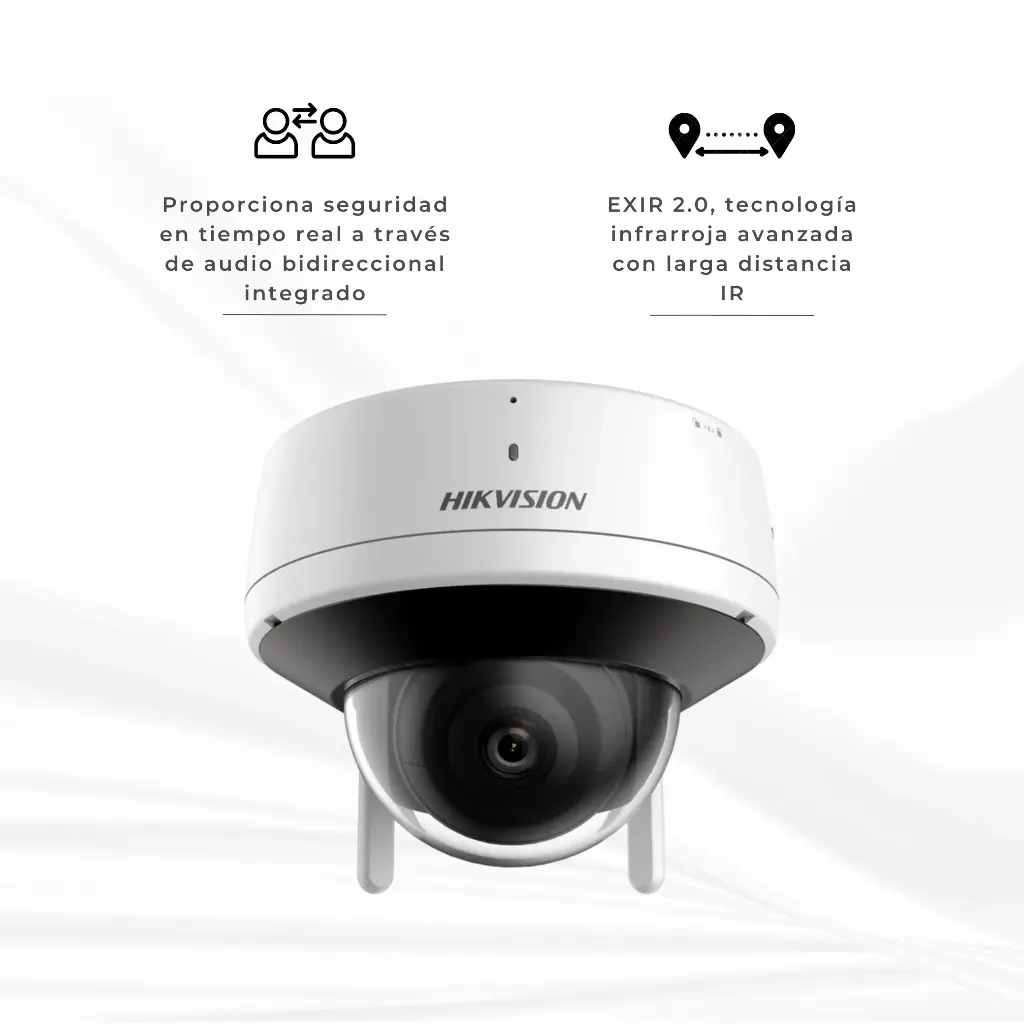 DS-2CV2121G2-IDW | CAMARA DE RED DOMO FIJA CON AUDIO EXTERIOR 2MP
