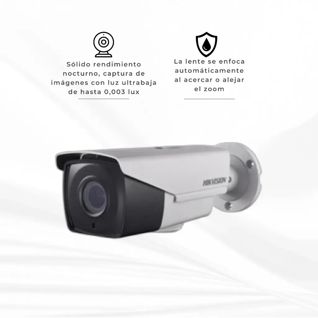 DS-2CE16D0T-VFIR3F | CAMARA BALA 4EN 1 1080P,2MP CMOS, 40 METROS  IR, VARIFOCAL  