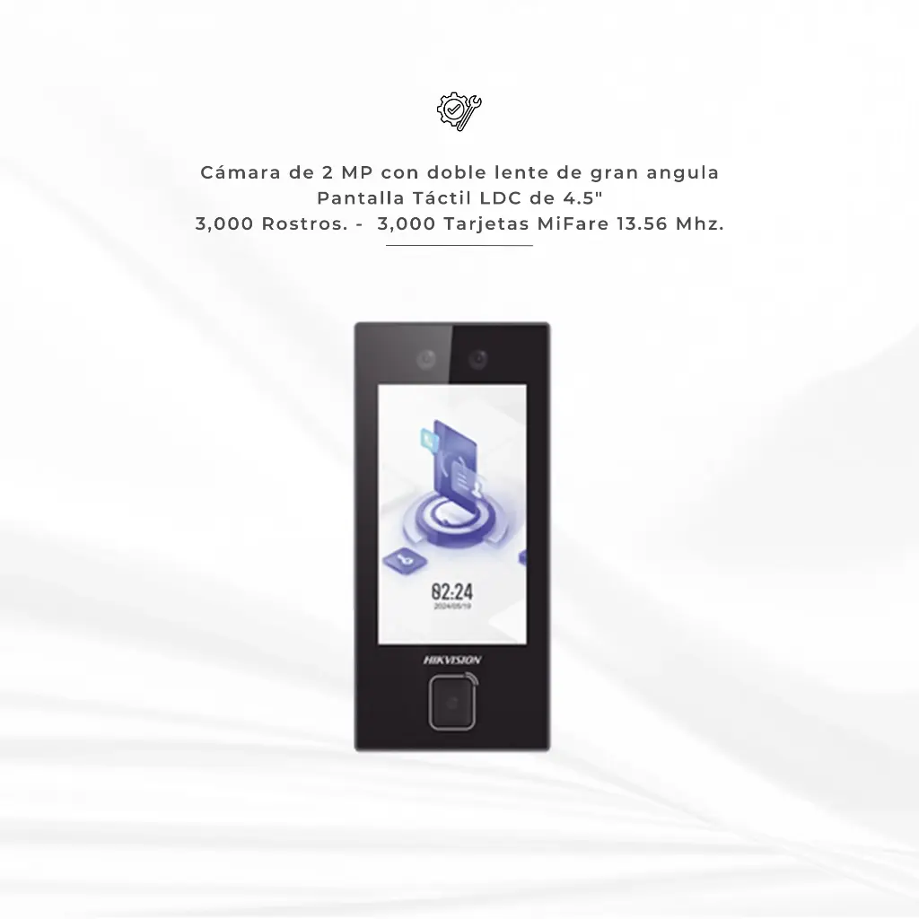 DS-K1T344MBWX-QRE1 | TERMINAL FACIAL MIN MOE CON LECTOR DE QRS WIFI EXTERIOR - 3000 ROSTROS - 3000 TARJETAS