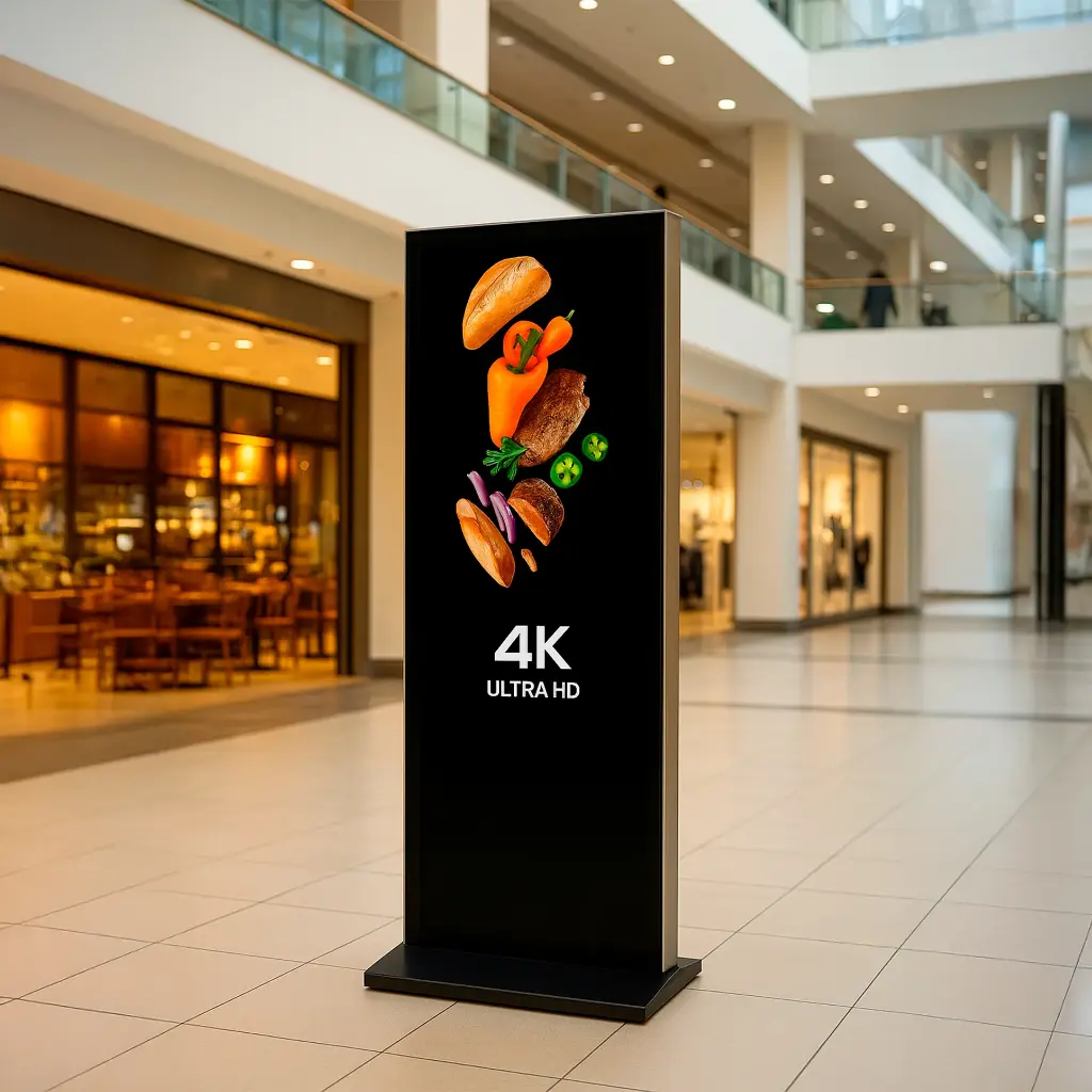 D6055UL-B/S  | PANTALLA DE 55' 4K PARA PUBLICIDAD DIGITAL/BASE PARA PISO(TOTEM)/PUERTOS USB