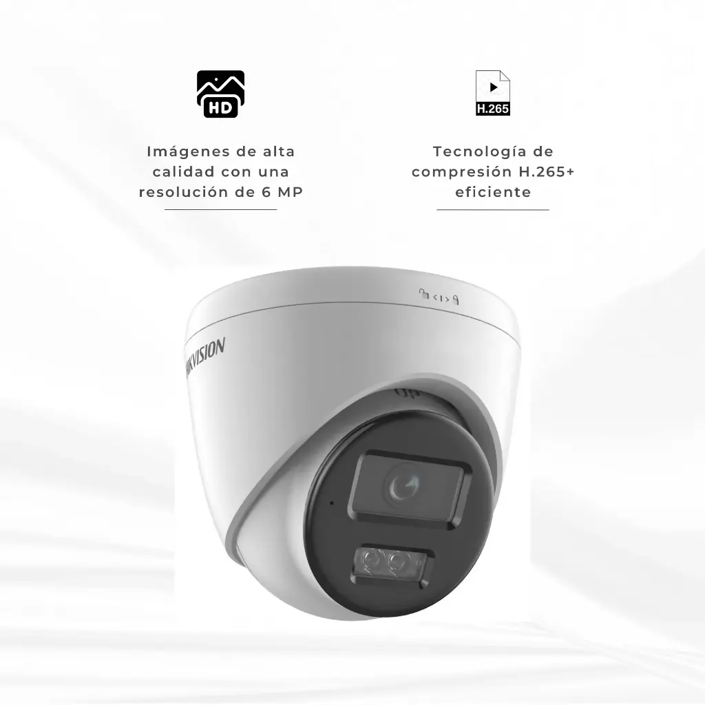 DS-2CD1363G2-LIU(F) | CAMARA TURRET IP 6MP HYBRIT LIGH