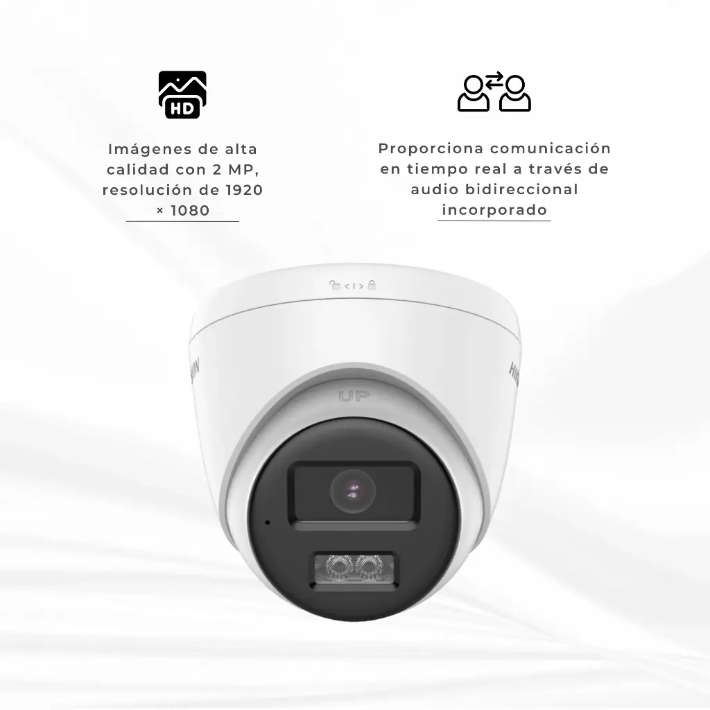 DS-2CE78D0T-LTS | CAMARA DOMO DUAL LIGHT 2MP CON AUDIO BIDERECCIONAL 