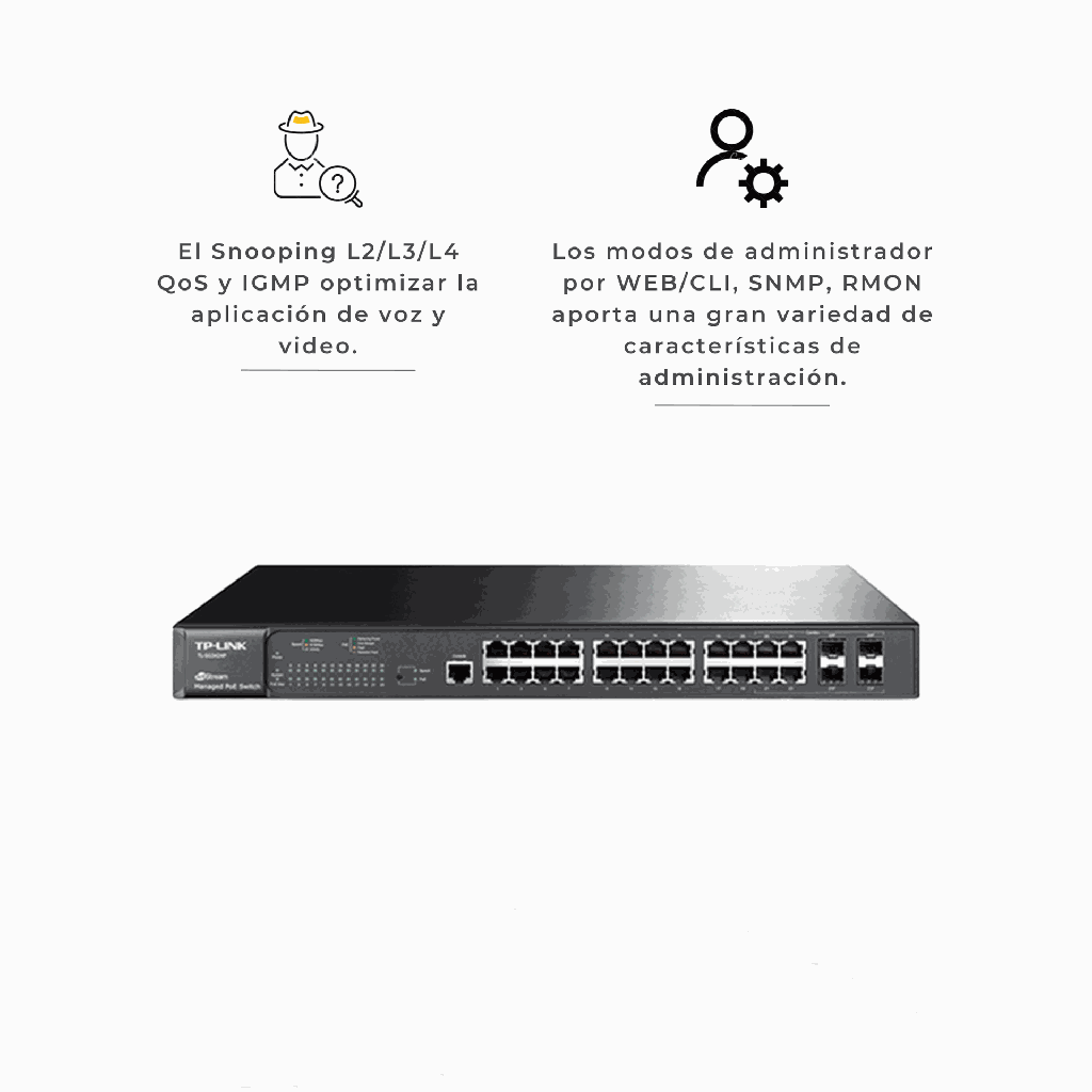 TL-SG3424P | SWITCH TP-LINK ADMINISTRABLE JETSTREAM 24 PUERTOS GIGABIT 