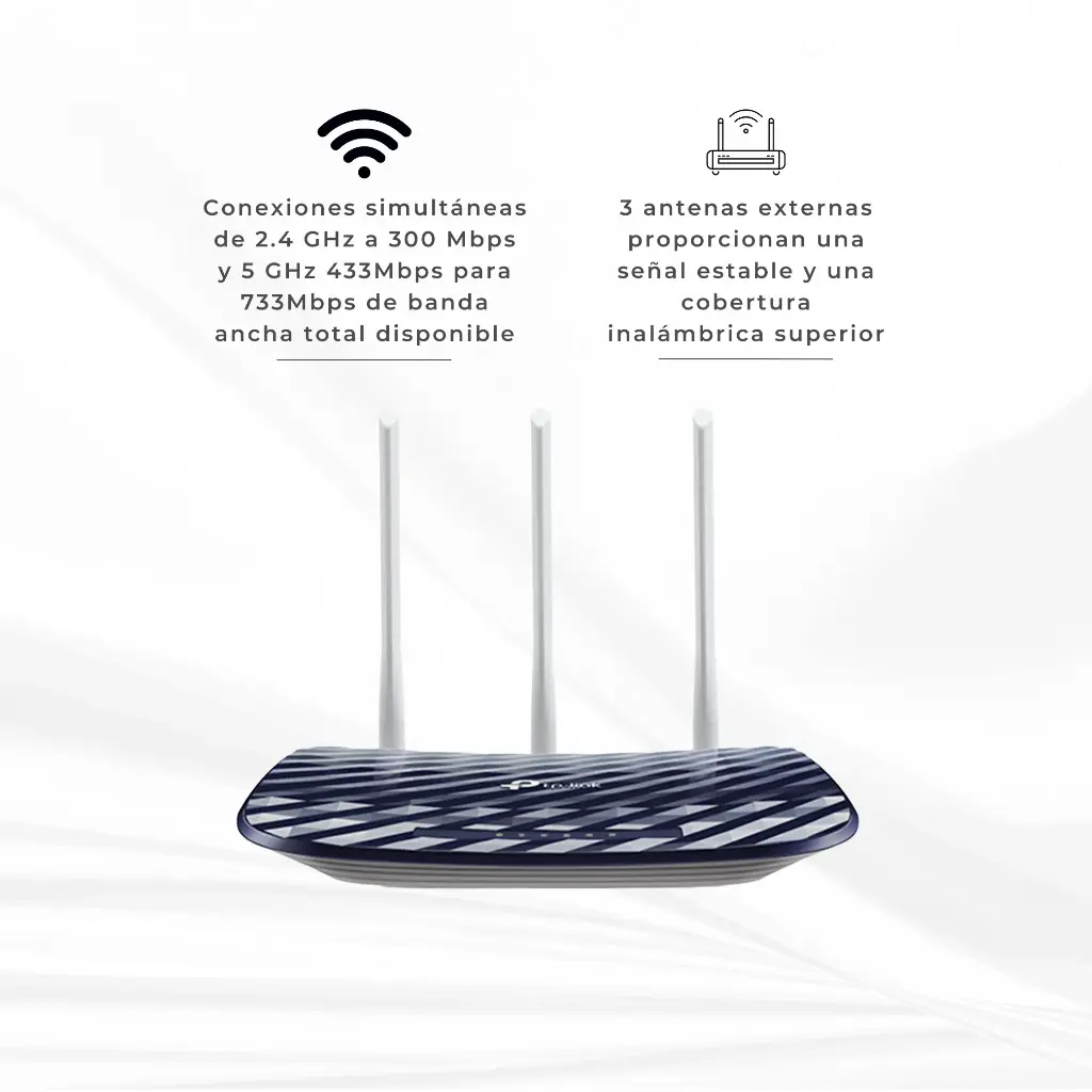 ARCHER C20W | ROUTER DOBLE BANDA AC750 WISP 3 ANTENAS EXTERNAS