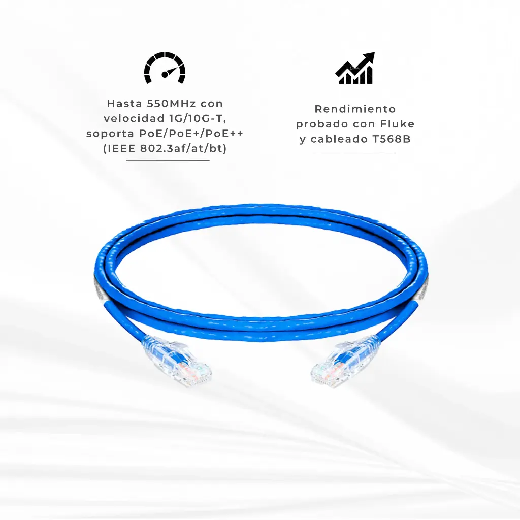 NPC67A-0607 | PATCH CORD CAT 6 7FT AZUL