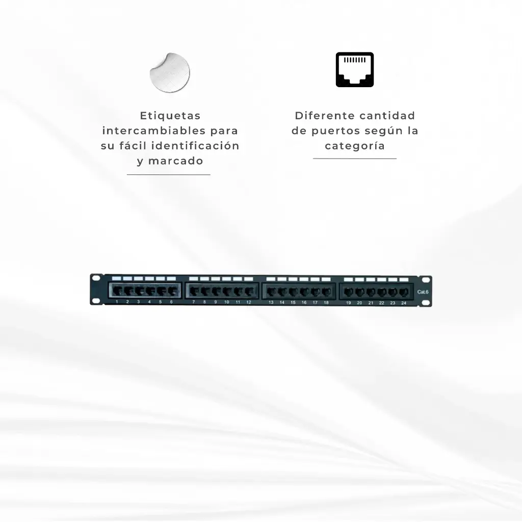 NPP624-0624 | PATCH PANEL CAT 6 24 PUERTOS 1U