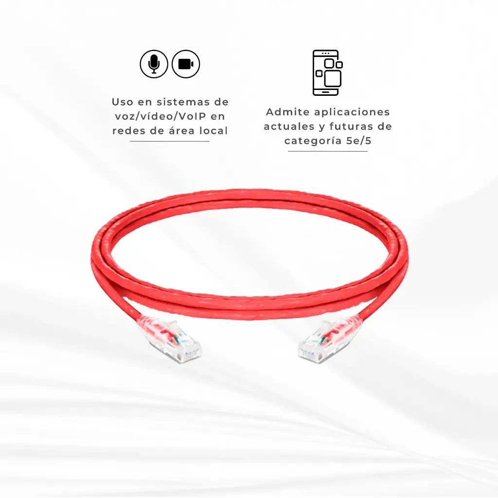 C5E7R-1507 | PATCH CORD CAT 5E 7FT ROJO