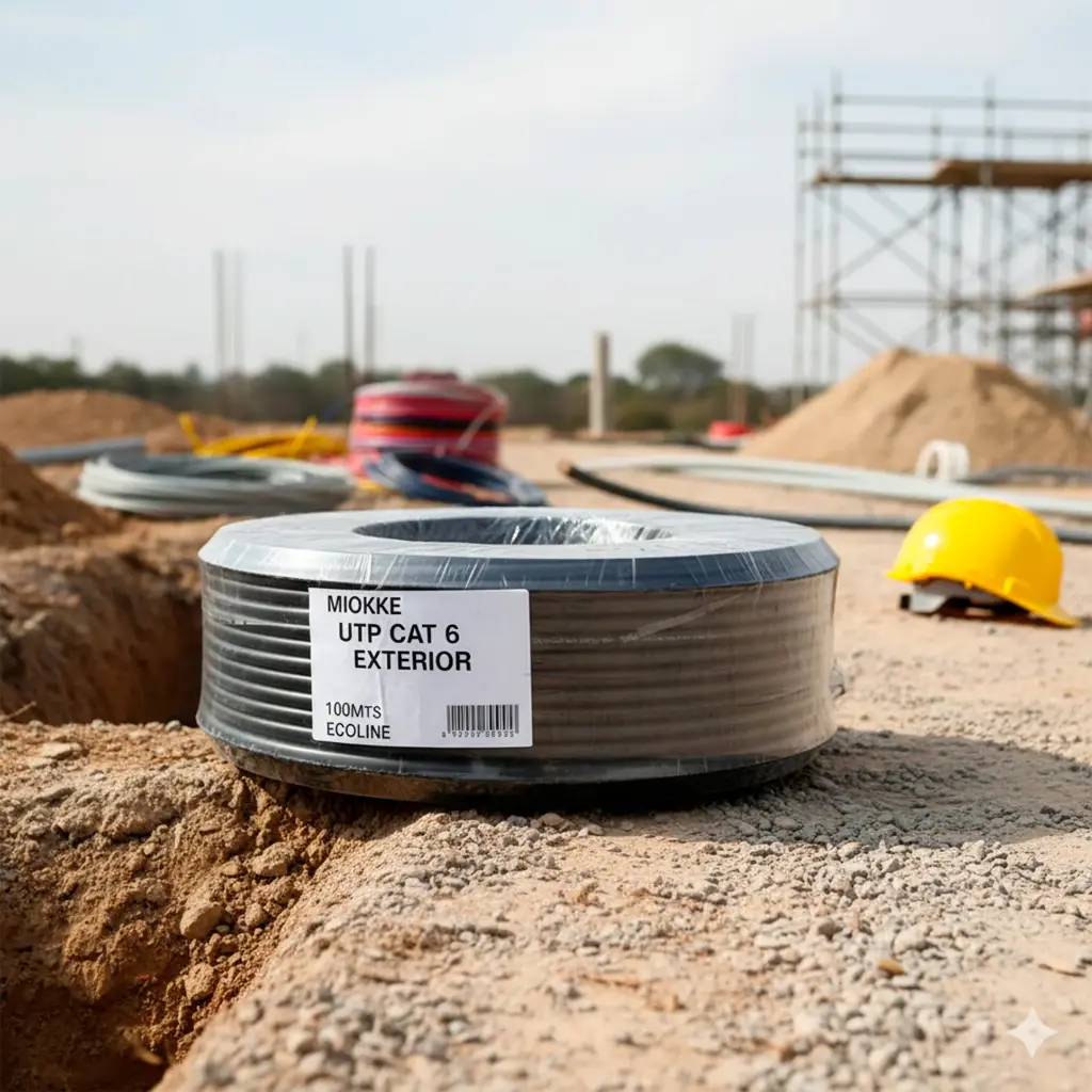 100MTS(S) | CABLE MIOKKE UTP CAT 6 EXTERIOR  POR 100MTS (S) ECOLINE