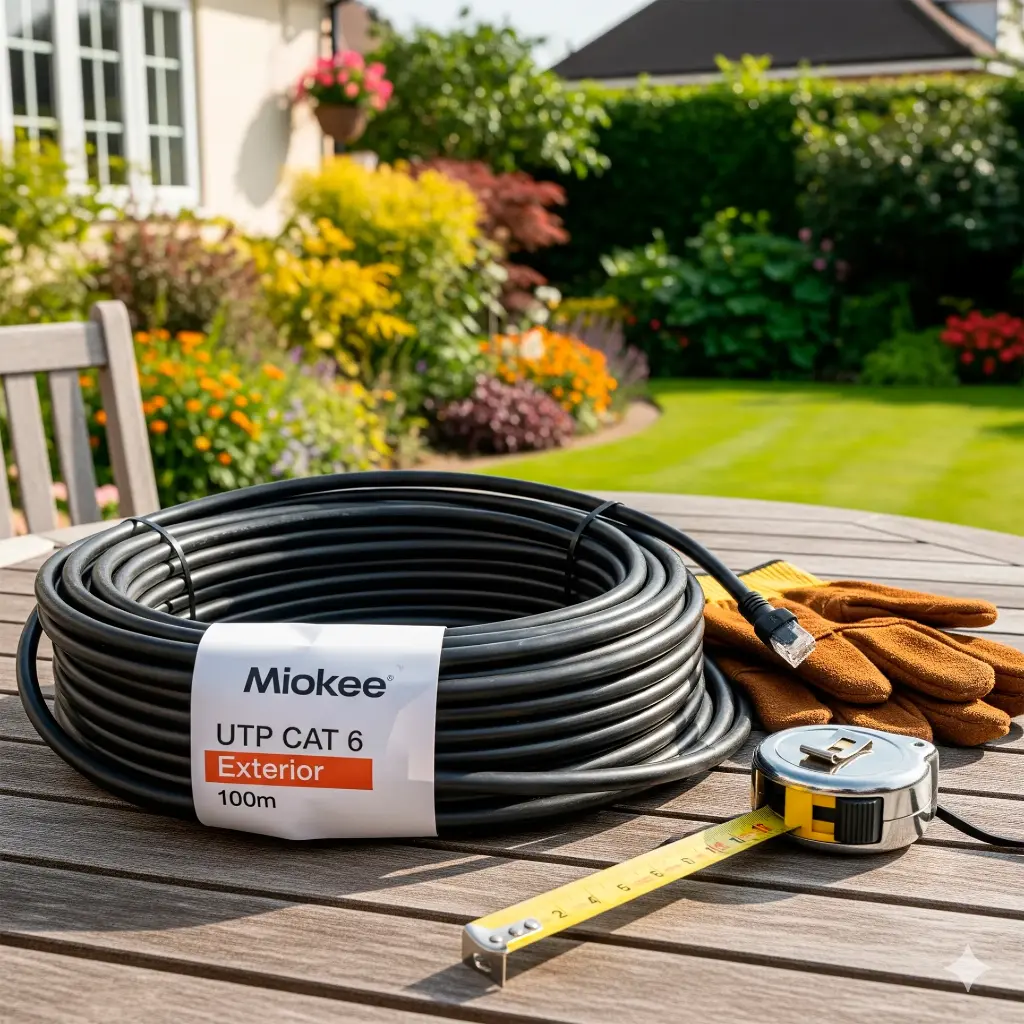 UTPEXTC6100 | CABLE UTP CAT 6 EXTERIOR 100M NEGRO MIOKKE