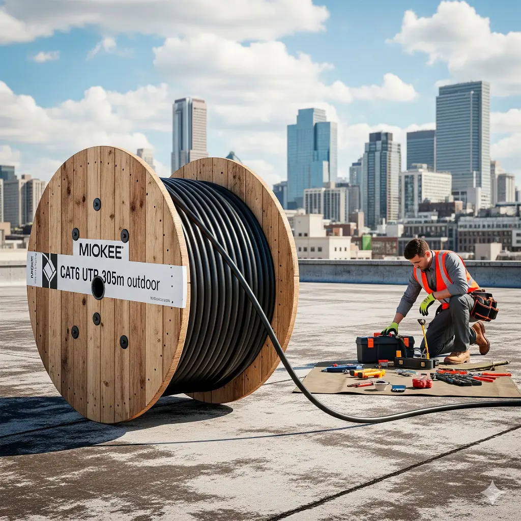 MIOKEE | CABLE CAT6 UTP 305 BLACK OUTDOOR MIOKEE