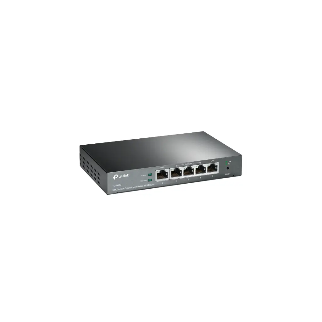 ER605 | Router SafeStream ™ Gigabit Multi-WAN VPN, 1 puerto WAN Gigabit + 1 puerto LAN Gigabit + 3 puertos intercambiables WAN / LAN Gigabit, Soporta los protocolos IPsec/PPTP VPN, Hasta 20 túneles IPsec VPN, 16 túneles PPTP VPN, 16 túneles L2TP VPN, 16 túneles OpenVPN, Integrado con Omada SDN, Administración centralizada en la nube y monitoreo inteligente, Aprovisionamiento Zero-Touch, Acceso en la nube desde Omada APP para fácil administración, el firewall SPI y la defensa DoS protegen a su red de la mayoría de ataques por internet conocidos, filtrado IP/MAC/URL