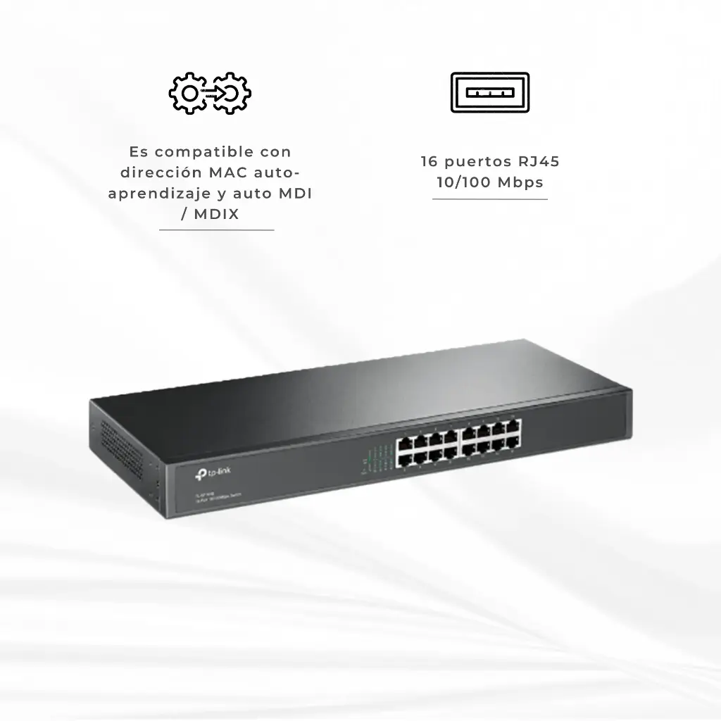 TL-SF1016 | SWITCH 16 PUERTOS RAQUEALBLE 10/100M