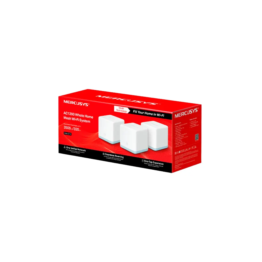 HALOS12 (3-PACK) | ROUTER MERCUSYS WIFI DE MALLA AC 1200MBPS PAQUETE POR 3 UNIDADES