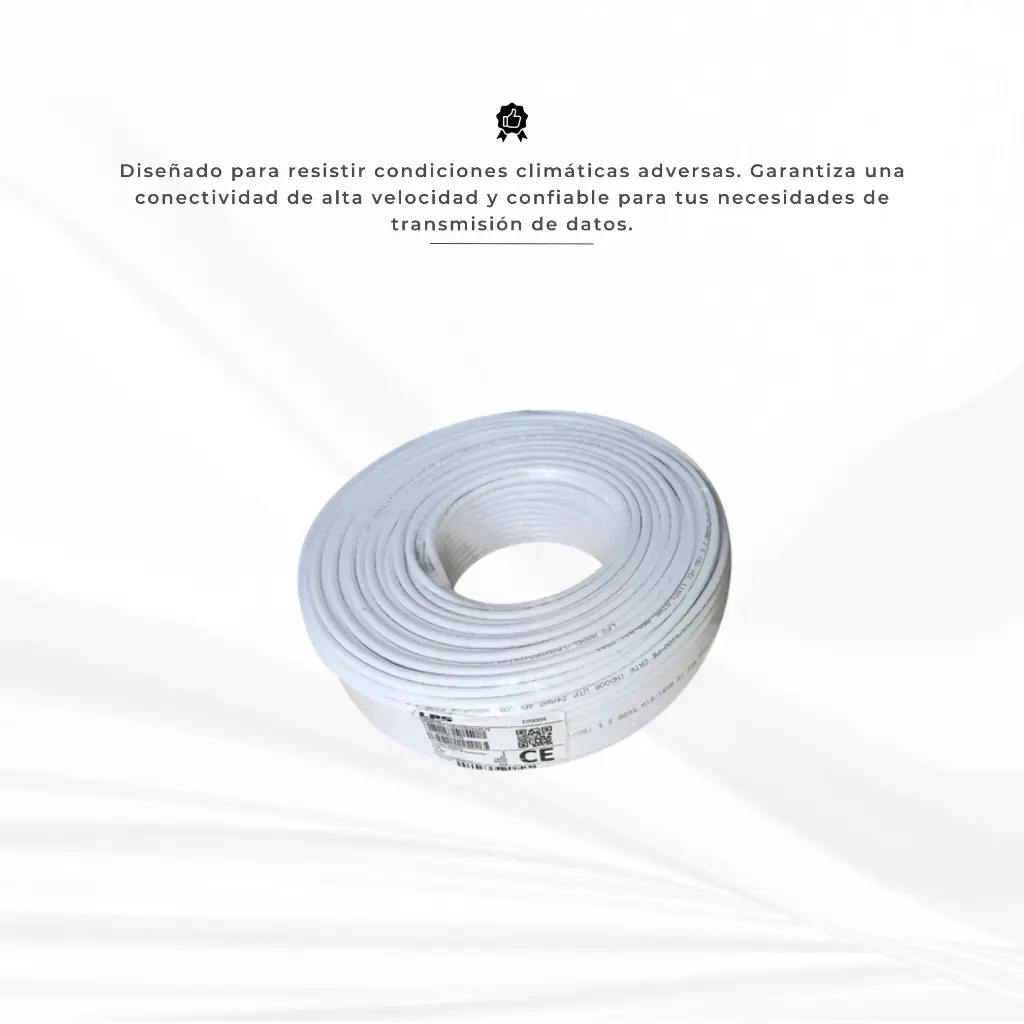 LPSUTPCAT6100-PE | CABLE UTP CAT 6 24AWG 75 GRADOS ROLLO X 100MTS BLANCO 