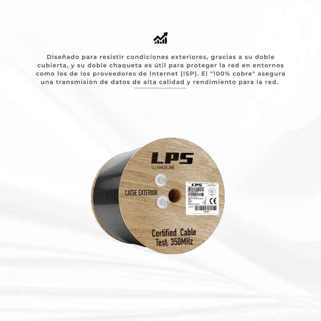 LPSUTPCAT5EXTBC | CABLE CAT 5E EXT DOBLE CHAQUETA  X 305MTS 100% COBRE