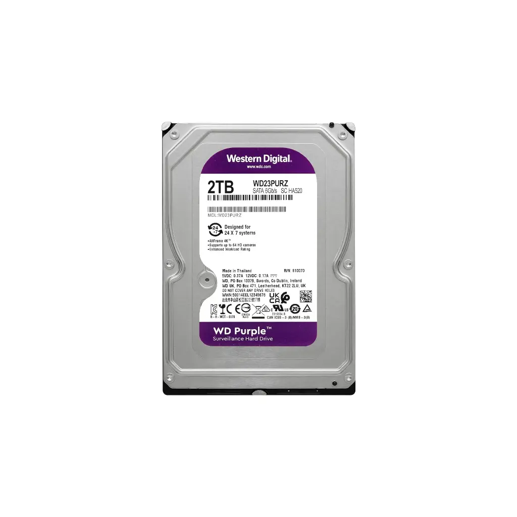 2TB | DISCO DURO 2TB PURPLE SATA 6Gbs CACHE 256 MB 3