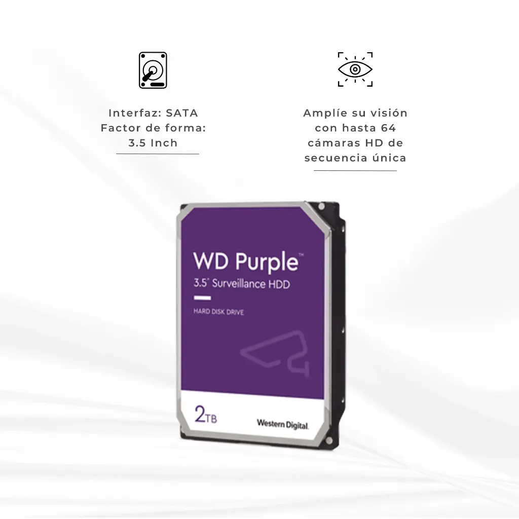 2TB | DISCO DURO 2TB PURPLE SATA 6Gbs CACHE 256 MB 3