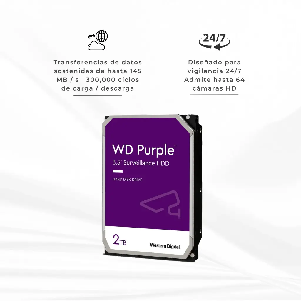 WD20PURZ | DISCO DURO 2TB WESTER DIGITAL SERIE PURPLE MTECO