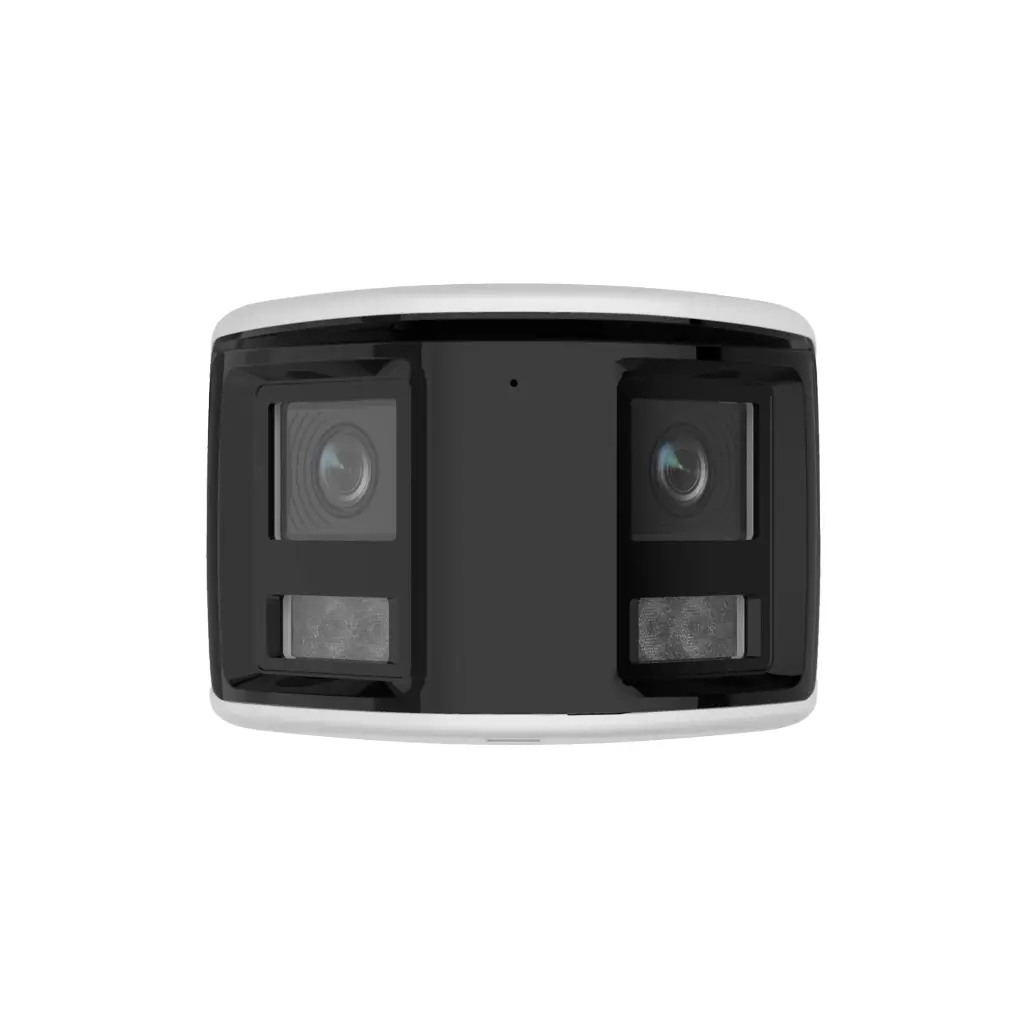 DS-2CD1T63G2P-LIUF/SRB | Bala IP 4 Megapixel / 2 Lentes de Lente 2.8 mm (Imagen Panorámica 180°) / 40 mts IR / Exterior IP67 / Luz Intermitente y Alerta de Audio / Audio Bidireccional / ACUSENSE / WDR 120 dB / Micro SD / Estrobo Azul y Rojo