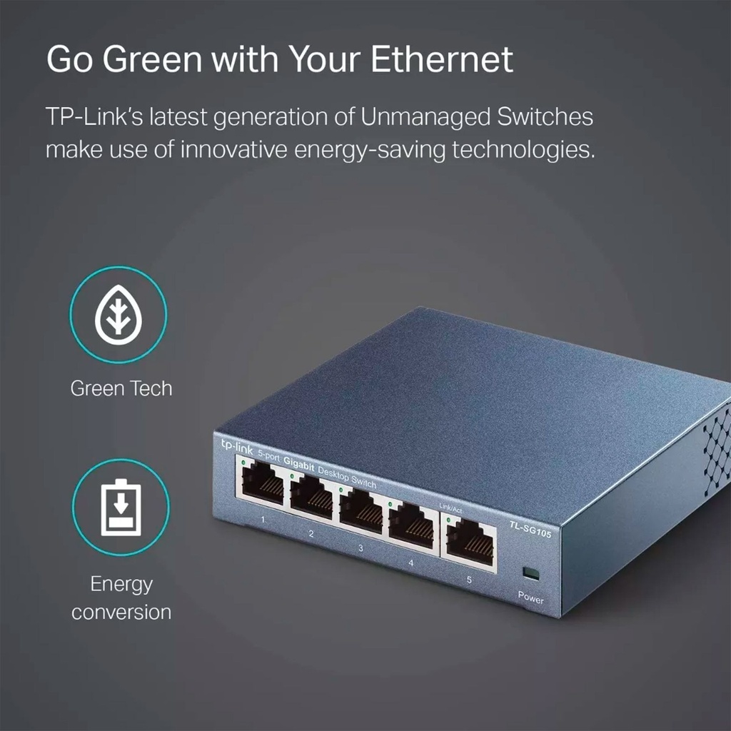 TL-SG105E | SWITCH TP-LINK INTELIGENTE SENCILLO GIGABIT DE 5PTOS