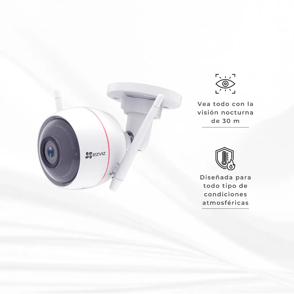 1B2WFR | CAMARA EXTERIOR 2P WIFI 1080 SIRENA + ESTROBO AUDIO BIDIRECCIONAL C3W