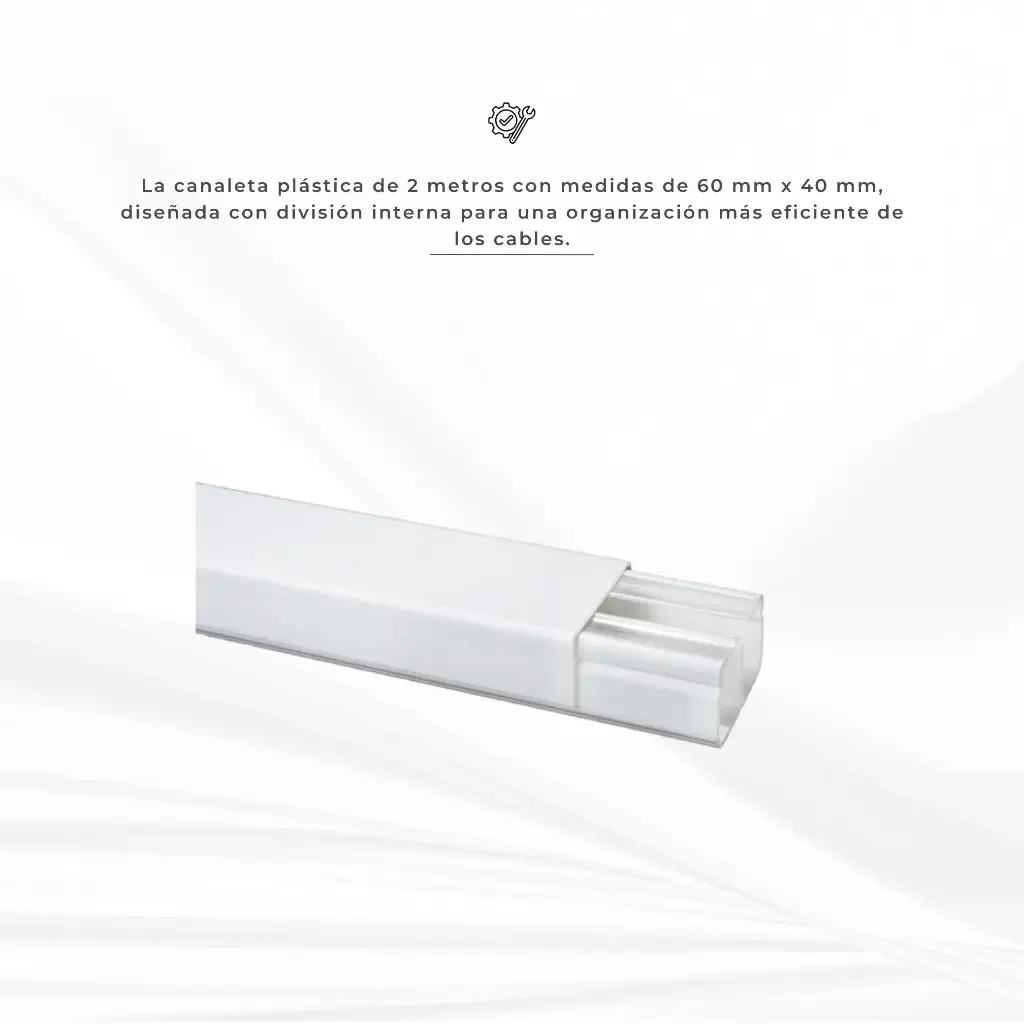CANALETA BLANCA LISA 60X40 CON DIVISION 