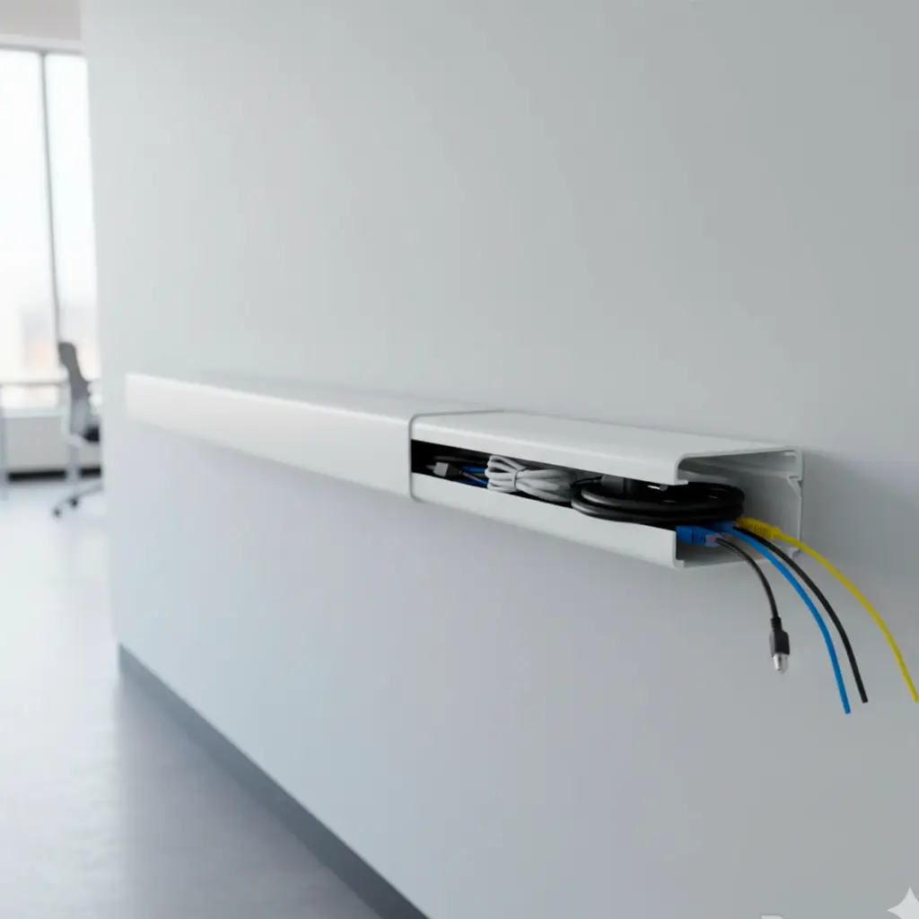 CANALETA BLANCA LISA 60X40 SIN DIVISION 