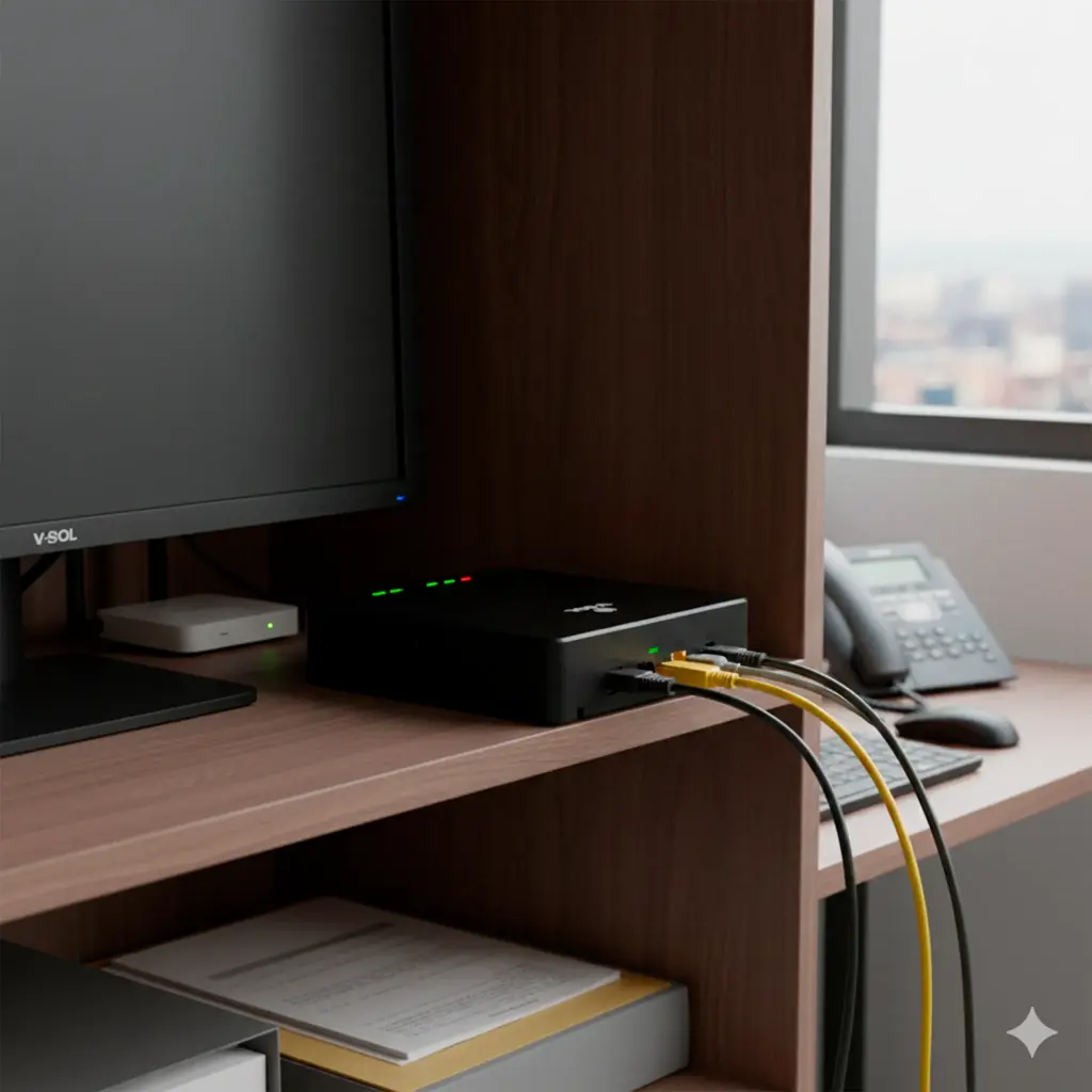 V2902A-XGS | ONU/ONT Bridge XGSPON / 1 Puerto RJ45 10 Gbps / 1 Puerto RJ45 1 Gbps / Conector SC/UPC / Ideal para Servicios Empresariales