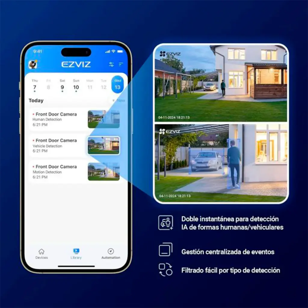 CS-H80f-R100-8G444WKFL | CAMARA H80f 2K+ TRIPLE LENTE 2.8mm + 6mm+ 12mm HD 4MP EXTERIOR PT 12 x ZOOM PANORAMICA 360°