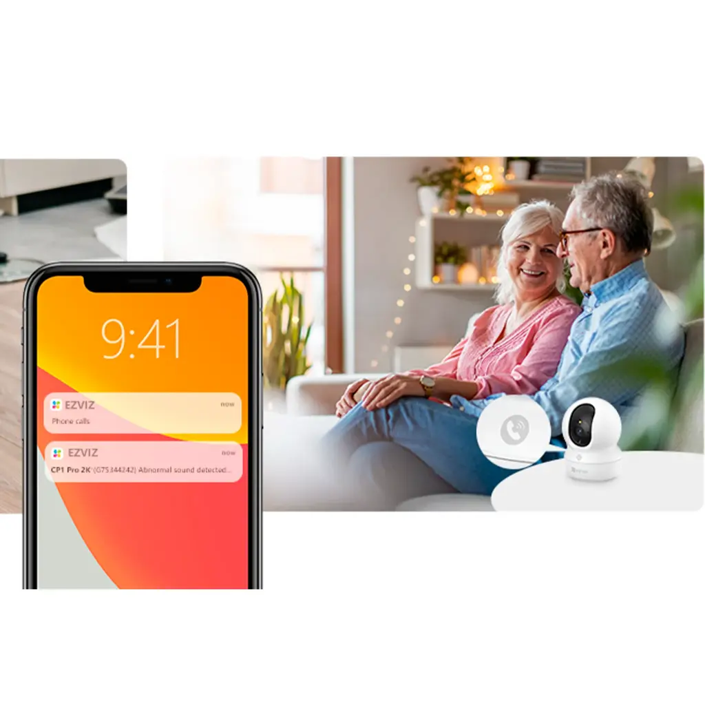 CS-CP1-R105-1J4WF  -  2K⁺ Panoramic View Smart Color Night Vision Smart Human Shape Detection Supports 2.4 / 5 GHz Dual-Band Wi-Fi¹