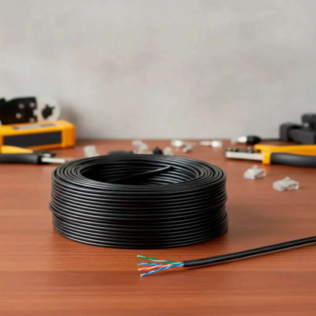 LPS UTP CAT5EXT100-PE | (NUEVO) CABLE CATEGORIA 5E  EXTERIOR  ROLLO 100MTS  COLOR DE CHAQUETA  NEGRA