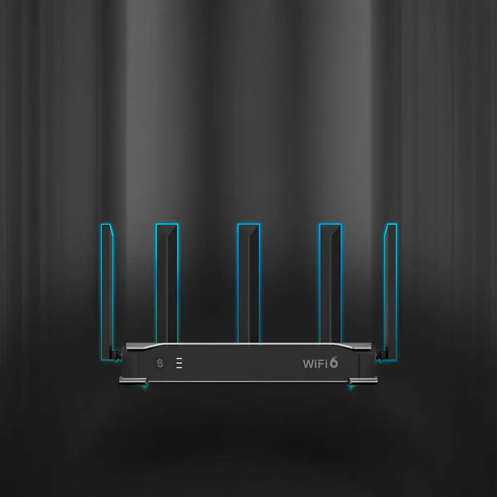 RG-EG105GW-X | Router inalámbrico Wi-Fi 6 empresarial todo en uno, 2976 Mbps, hasta 180 usuarios, 5 puertos GE, 5 antenas externas