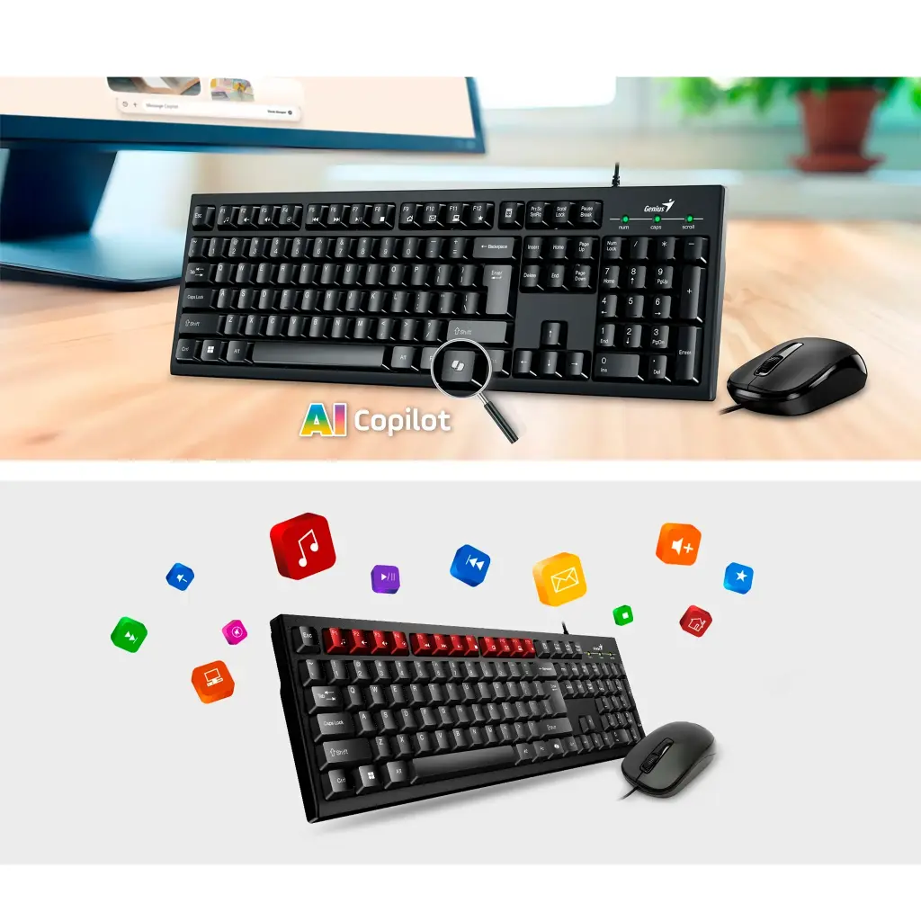 KM-100SE | COMBO TECLADO Y MOUSE ALAMBRICO KM-100SE