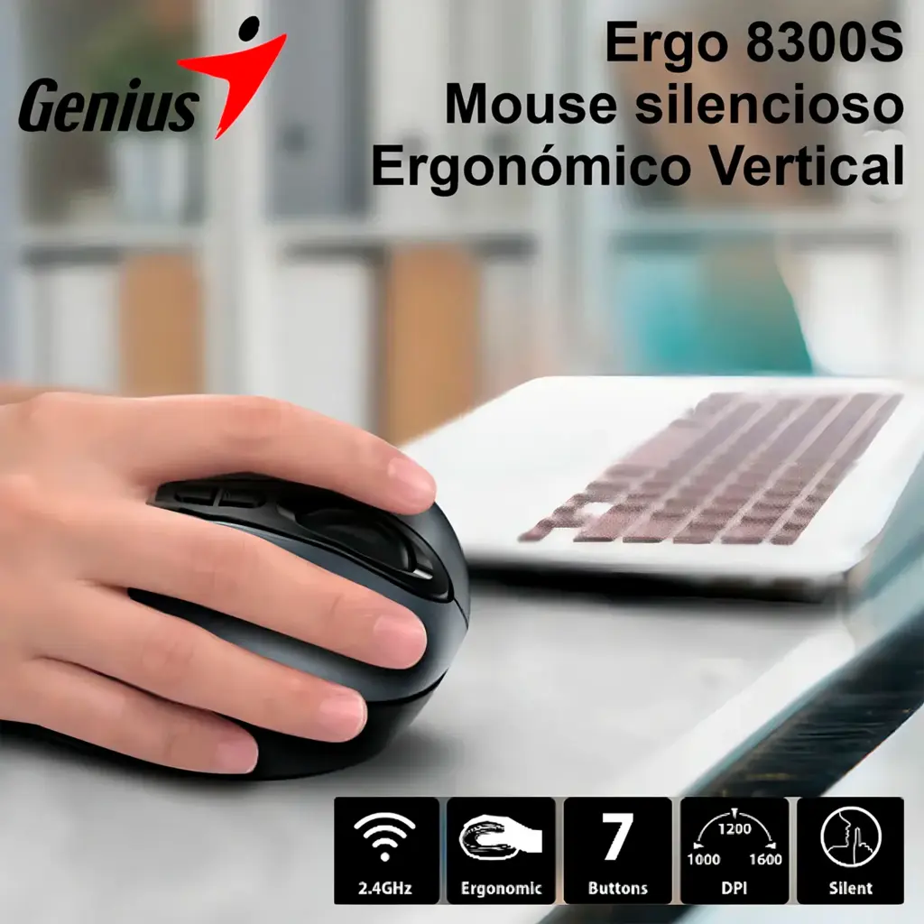 M-8300S | MOUSE GENIUS ÓPTICO ERGO 8300S,BLACK