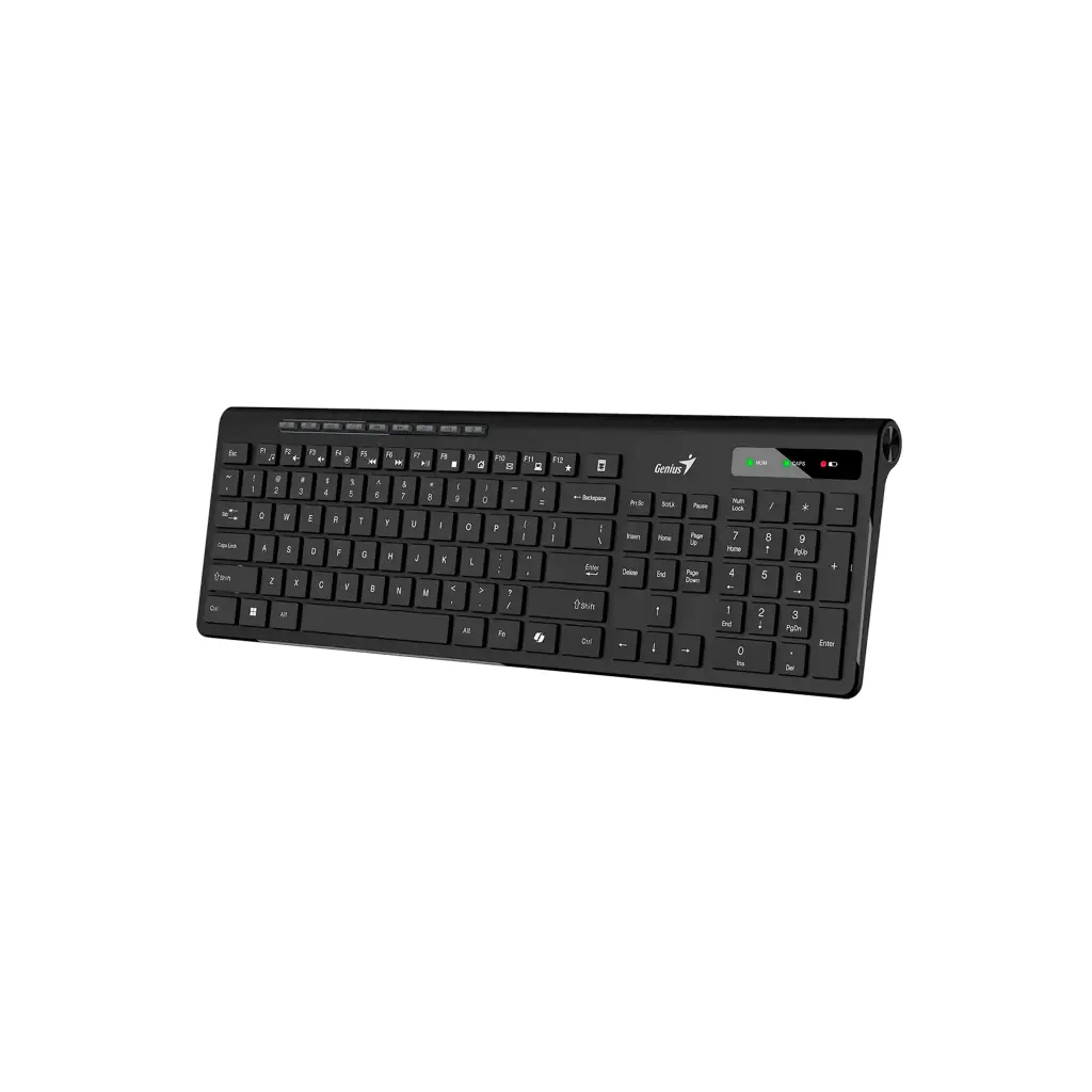 SLIMSTAR-7230 | TECLADO SLIMSTAR GENIUS 7230 TECLAS TIPO CHOCOLATE, ERGONÓMICO COLOR NEGRO