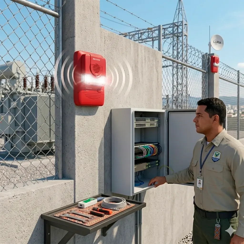 HK-SG-1124 | Alarma de Sonido y Luz / Comunicación LoRa / Alarma ≥ 85 dB / Instalación en Pared