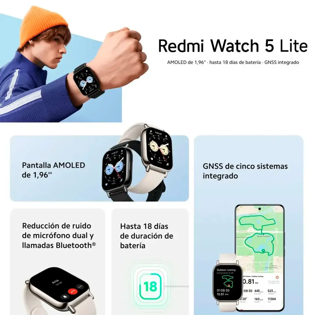 BHR8789GL | RELOJ XIAOMI REDMI WATCH 5 LITE BLACK
