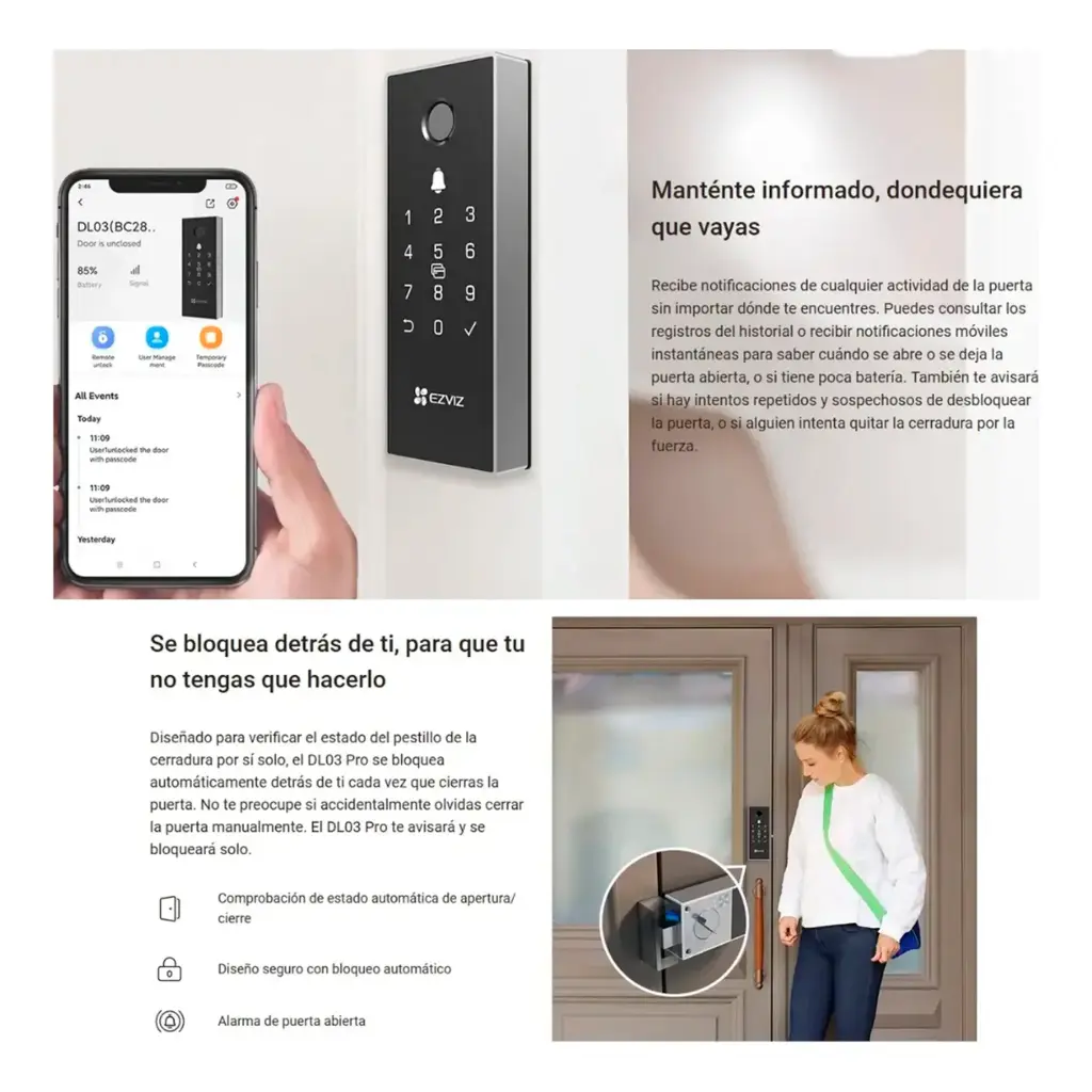 CS-DL03-R100-WBCP-GR | CERRADURA INTELIGENTE EZVIZ WIFI DL03 DIGITAL
