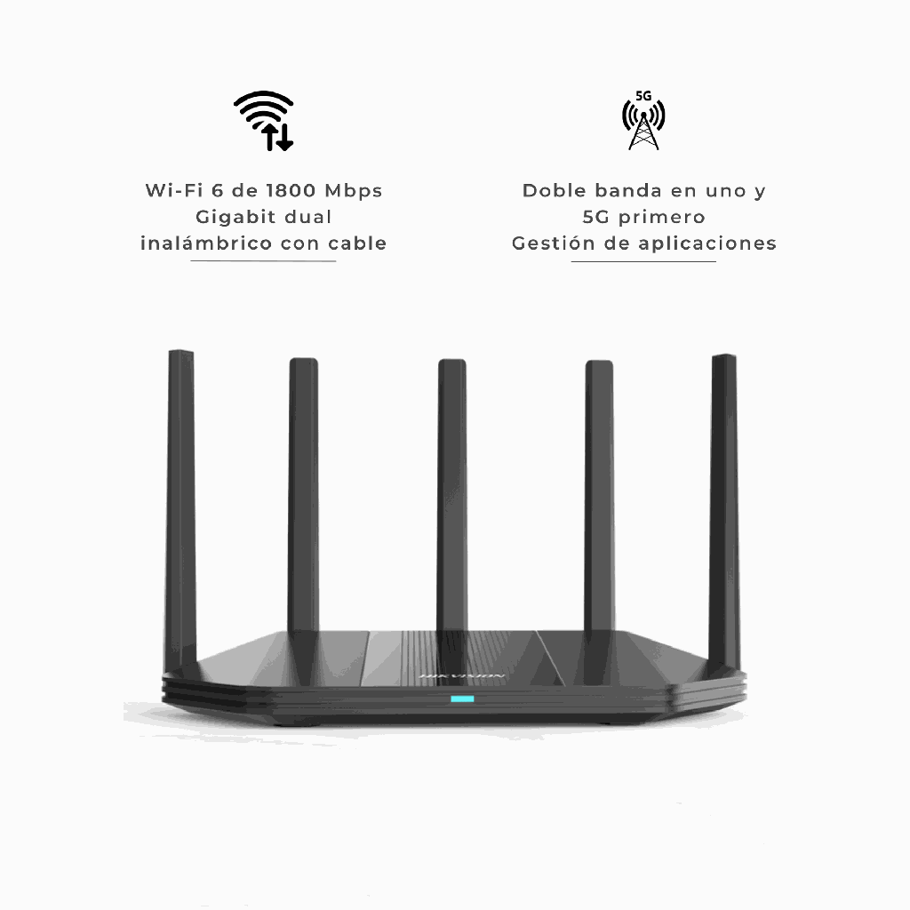 DS-3WR18X | ROUTER INALAMBRICO HIKVISION WIFI 6 DE HASTA 1800 MBPS