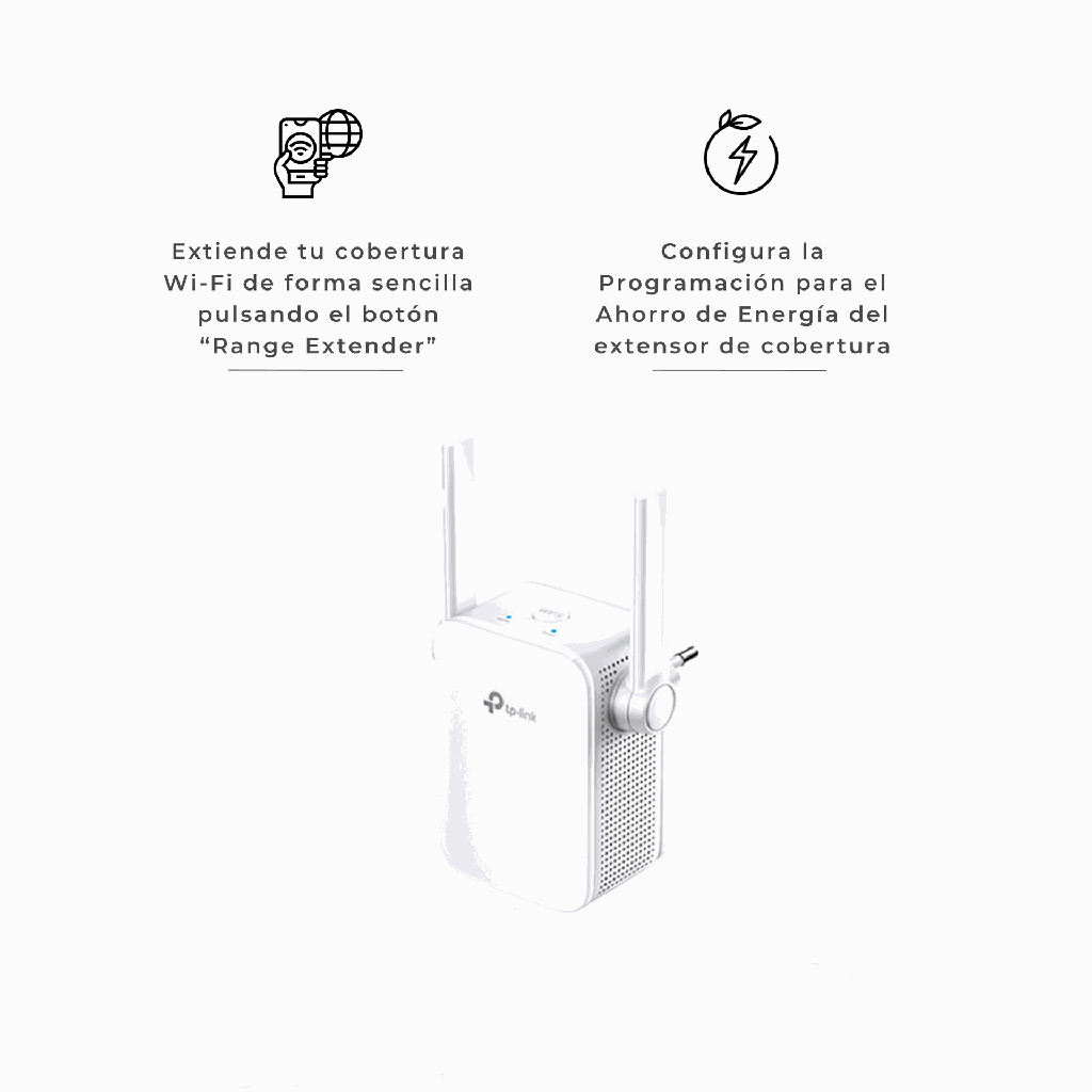 TL-WA855RE | EXTENSOR DE RANGO  INALAMBRICO,CONECTOR DE PARED 300MBPS 2 ANTENAS EXTERNAS