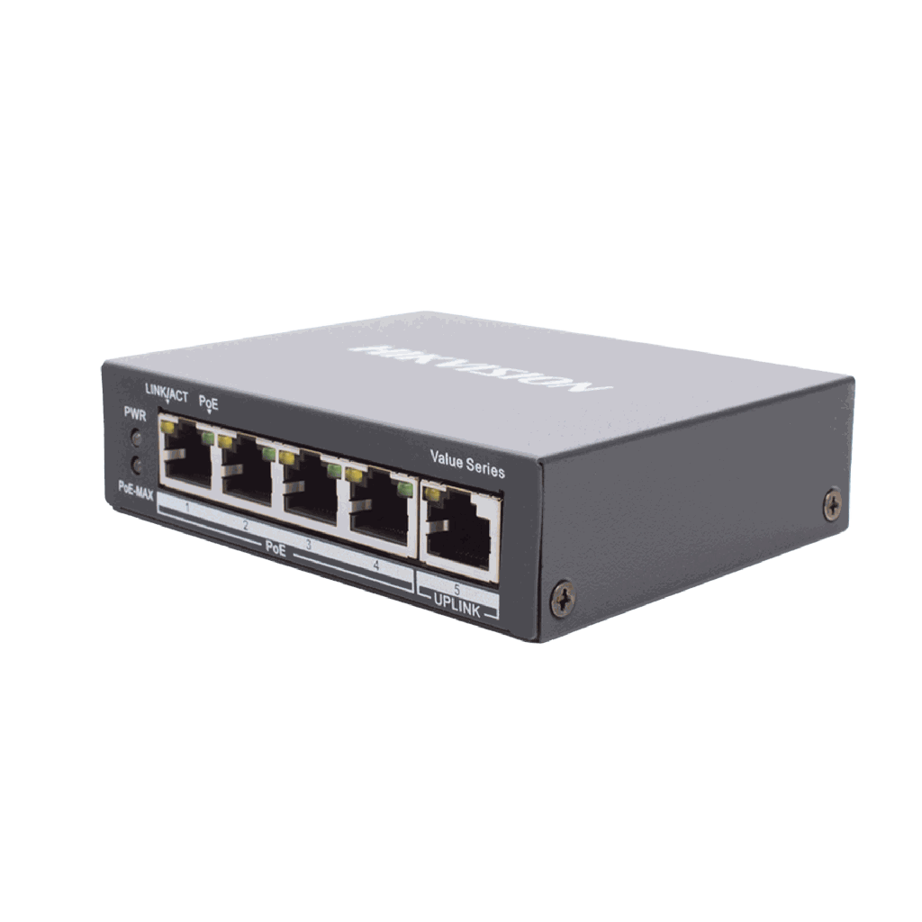 DS-3E0505P-E/M | SWITCH POE 4 PTOS GIGABIT POE 