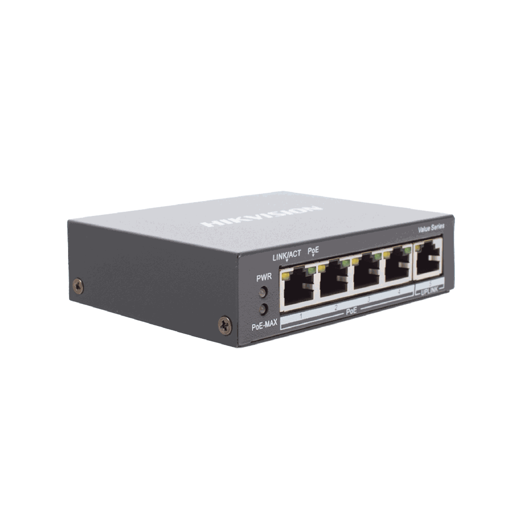 DS-3E0505P-E/M | SWITCH POE 4 PTOS GIGABIT POE 