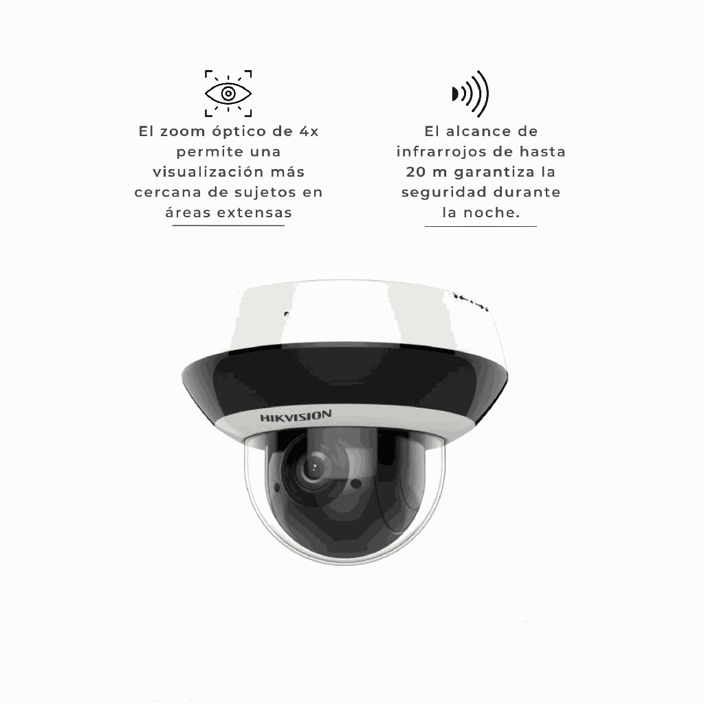 DS-2DE2A404IW-DE3 | CAMARA MINI DOMO PTZ IP 4MP 4X ZOOM HIKVISION 