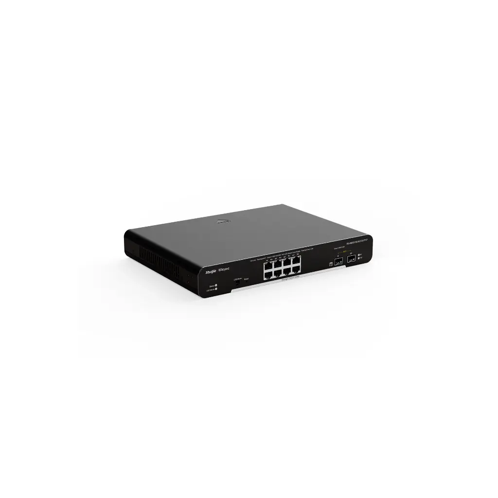 RG-NBS3100-8GT2SFP-P-V2 | Switch Administrable PoE Capa 2 con 8 Puertos Gigabit PoE 802.3af/at + 2 SFP Para Fibra 1Gb, Gestión Gratuita desde la Nube, 125W