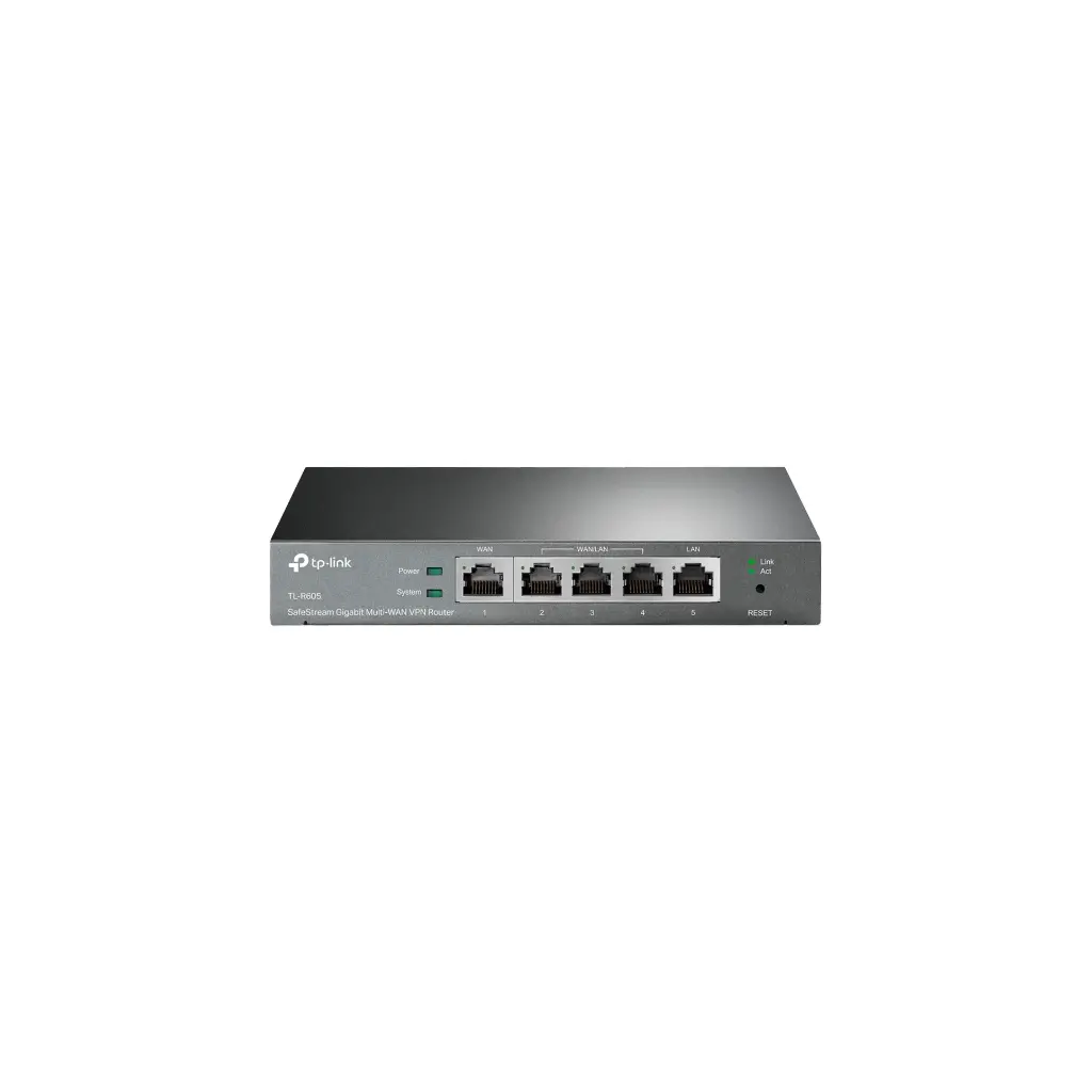 ER605 | Router SafeStream ™ Gigabit Multi-WAN VPN, 1 puerto WAN Gigabit + 1 puerto LAN Gigabit + 3 puertos intercambiables WAN / LAN Gigabit, Soporta los protocolos IPsec/PPTP VPN, Hasta 20 túneles IPsec VPN, 16 túneles PPTP VPN, 16 túneles L2TP VPN, 16 túneles OpenVPN, Integrado con Omada SDN, Administración centralizada en la nube y monitoreo inteligente, Aprovisionamiento Zero-Touch, Acceso en la nube desde Omada APP para fácil administración, el firewall SPI y la defensa DoS protegen a su red de la mayoría de ataques por internet conocidos, filtrado IP/MAC/URL