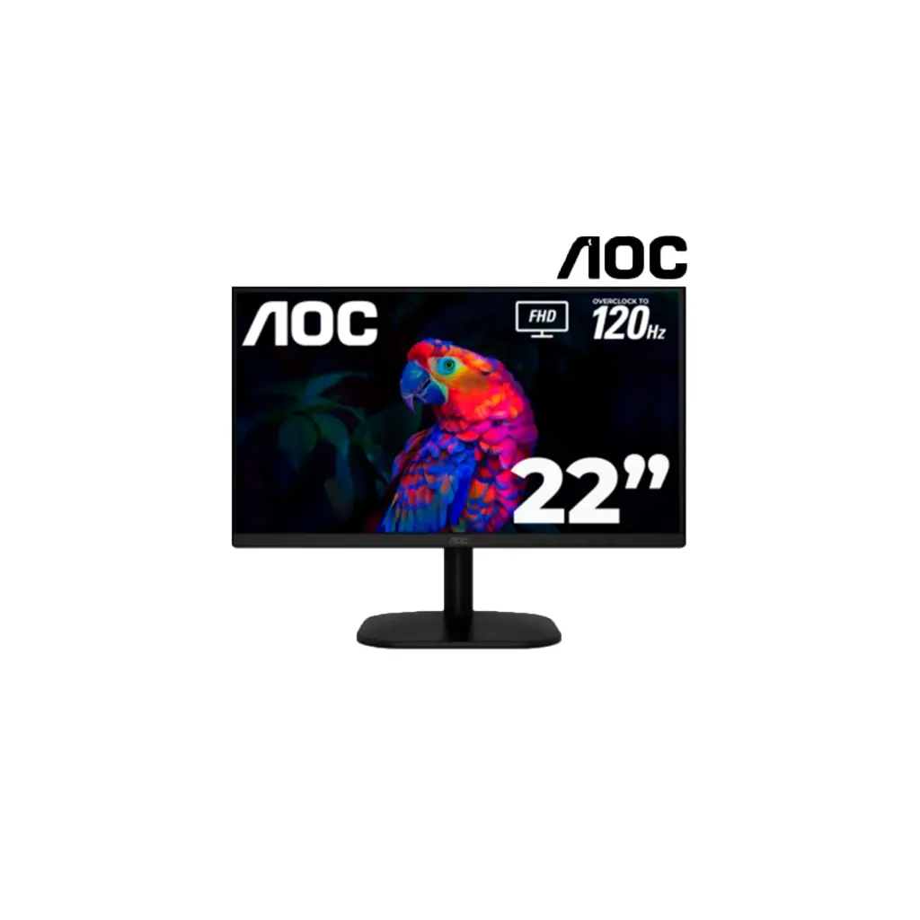 22B35HM23 | Monitor AOC LED Profesional plano 21.5 VA Full HD (1920 X 1080) / 120Hz / 1 ms / VGA / HDMI /Base Fija / Kensington Lock / Adaptive Sync