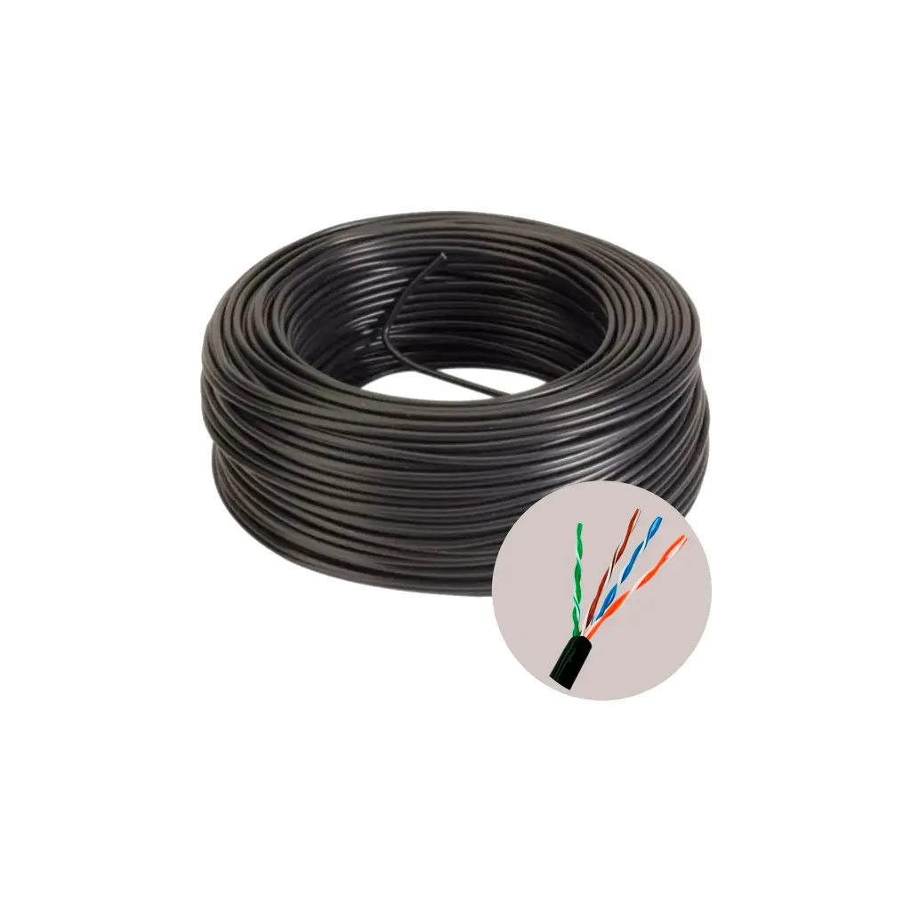 LPS UTP CAT5EXT100-PE | (NUEVO) CABLE CATEGORIA 5E  EXTERIOR  ROLLO 100MTS  COLOR DE CHAQUETA  NEGRA